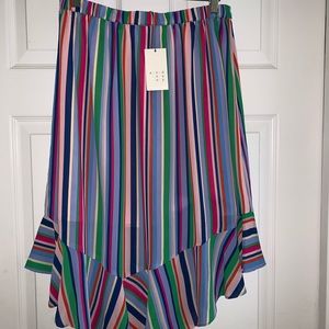 NWT striped skirt with ruffled trim